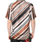 Dolce & Gabbana Multicolor Striped Silk Short Sleeves Shirt