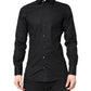 Dolce & Gabbana Black GOLD Cotton Long Sleeves Dress Shirt
