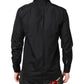 Emporio Armani Black Cotton Long Sleeves Men Formal Dress Shirt