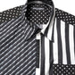 Dolce & Gabbana Black White Stripe Button Down Casual Shirt