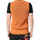 Dolce & Gabbana Orange Cashmere Round Neck Sleeveless T-shirt