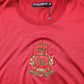 Dolce & Gabbana Red Silk DG Crown Logo Short Sleeve T-shirt