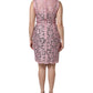 Dolce & Gabbana Pink Floral Lace Sleeveless Sheath Dress