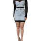 Dolce & Gabbana Black Blue Long Sleeves Denim Mini Dress
