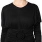 Dolce & Gabbana Black Wool Long Sleeves Sheath Midi Dress