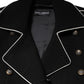 Dolce & Gabbana Black Wool Double Breasted Blazer Jacket
