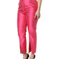 Dolce & Gabbana Pink Silk High Waist Tapered Pants