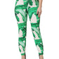 Dolce & Gabbana White Green Leaf High Waist Pants