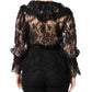 Dolce & Gabbana Black Cotton Floral Lace Women Blouse Top