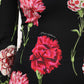 Dolce & Gabbana Black Floral Long Sleeve Women Blouse Top