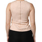Dolce & Gabbana Beige Floral Embroidery Sleeveless Tank Top