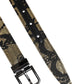 Dolce & Gabbana Multicolor Jacquard Leather Metal Buckle Belt