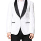 Dolce & Gabbana White Nylon Single Breasted Coat Blazer