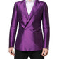 Dolce & Gabbana Purple Double Breasted Men Suit Coat Blazer