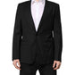 Dolce & Gabbana Black GOLD Single Breasted Suit Coat Blazer