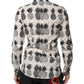 Dolce & Gabbana White Pineapple Print Long Sleeve GOLD Shirt