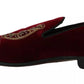 Dolce & Gabbana Bordeaux Velvet Loafers Gun Horseshoe Shoes