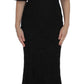Dolce & Gabbana Black Floral Lace Long Bodycon Maxi Dress