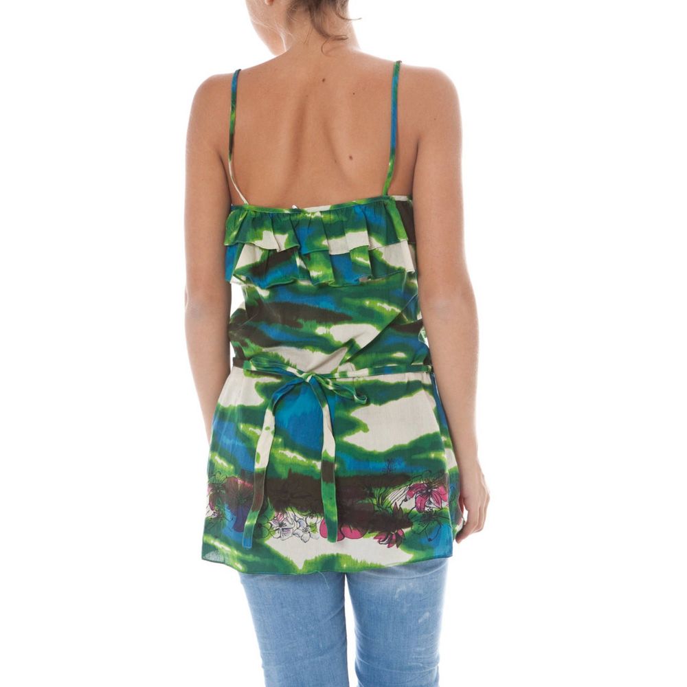 John Galliano Green Cotton Women Top