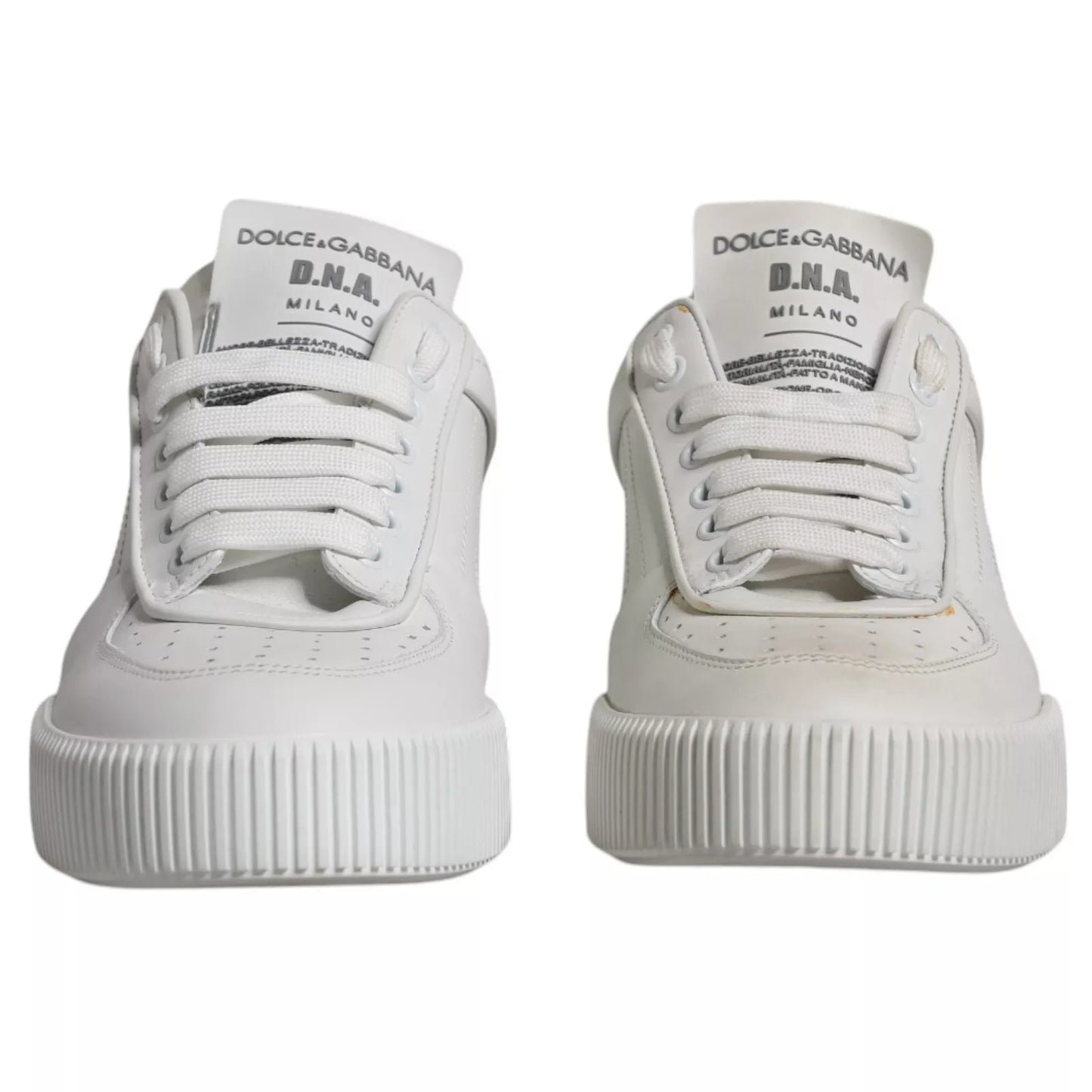 Dolce & Gabbana White Miami Leather Low Top Sneakers Shoes