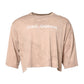 Dolce & Gabbana Beige Tie Dye Logo Print Cropped T-shirt