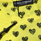 Dolce & Gabbana Yellow Cotton DG Heart Print Crew Neck T-shirt