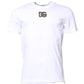 Dolce & Gabbana White Cotton DG Embroidery Crew Neck T-shirt