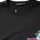 Dolce & Gabbana Black DG Floral Print Crew Neck T-shirt