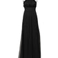 Marciano by Guess Black Tulle Pearl Sleeveless Long Gown Dress