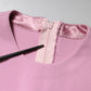 Dolce & Gabbana Pink Polyester Long Sleeves Sheath Mini Dress