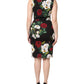 Dolce & Gabbana Black Floral Print Sleeveless Sheath Dress