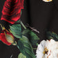 Dolce & Gabbana Black Floral Print Sleeveless Sheath Dress