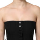 Dolce & Gabbana Black Wool Strapless Romper Jumpsuit Dress