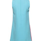 Dolce & Gabbana Pink Blue Wool Sleeveless Shift Mini Dress