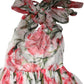 Dolce & Gabbana White Floral Silk Halter A-line Maxi Dress