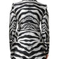 Dolce & Gabbana Black White Polyester Women Blazer Jacket