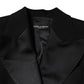 Dolce & Gabbana Black Wool Jumpsuit Dress Women Coat Jacket