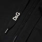 Dolce & Gabbana Black Cotton Hooded Full Zip Sweatshirt Sweater