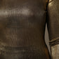Dolce & Gabbana Gold Round Neck Long Sleeve Pullover Top