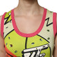 Dolce & Gabbana Multicolor Printed Crystal Embellishment Top