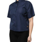 Dolce & Gabbana Blue Cotton Short Sleeves Button Down Top