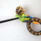 Dolce & Gabbana Multicolor Parrot Wood Brass Crystal Embellished Earrings