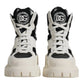 Dolce & Gabbana White Padded Mid Calf Lace Up Boots Shoes
