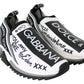 Dolce & Gabbana White Black Slip On Sorrento Sneakers