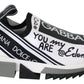 Dolce & Gabbana White Black Slip On Sorrento Sneakers