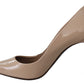 Dolce & Gabbana Beige Patent Leather Stiletto Heel Pumps