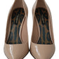 Dolce & Gabbana Beige Patent Leather Stiletto Heel Pumps