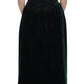 Dolce & Gabbana Green Velvet Crystal Long Maxi Dress