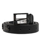 Dolce & Gabbana Black Luxury Leather DG Studs Buckle Belt