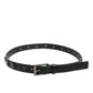 Dolce & Gabbana Black Luxury Leather DG Studs Buckle Belt